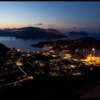 Vista notturna delle Eolie